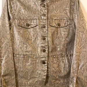 Dana Buchman Women’s Jacket Metallic Snakeskin Print